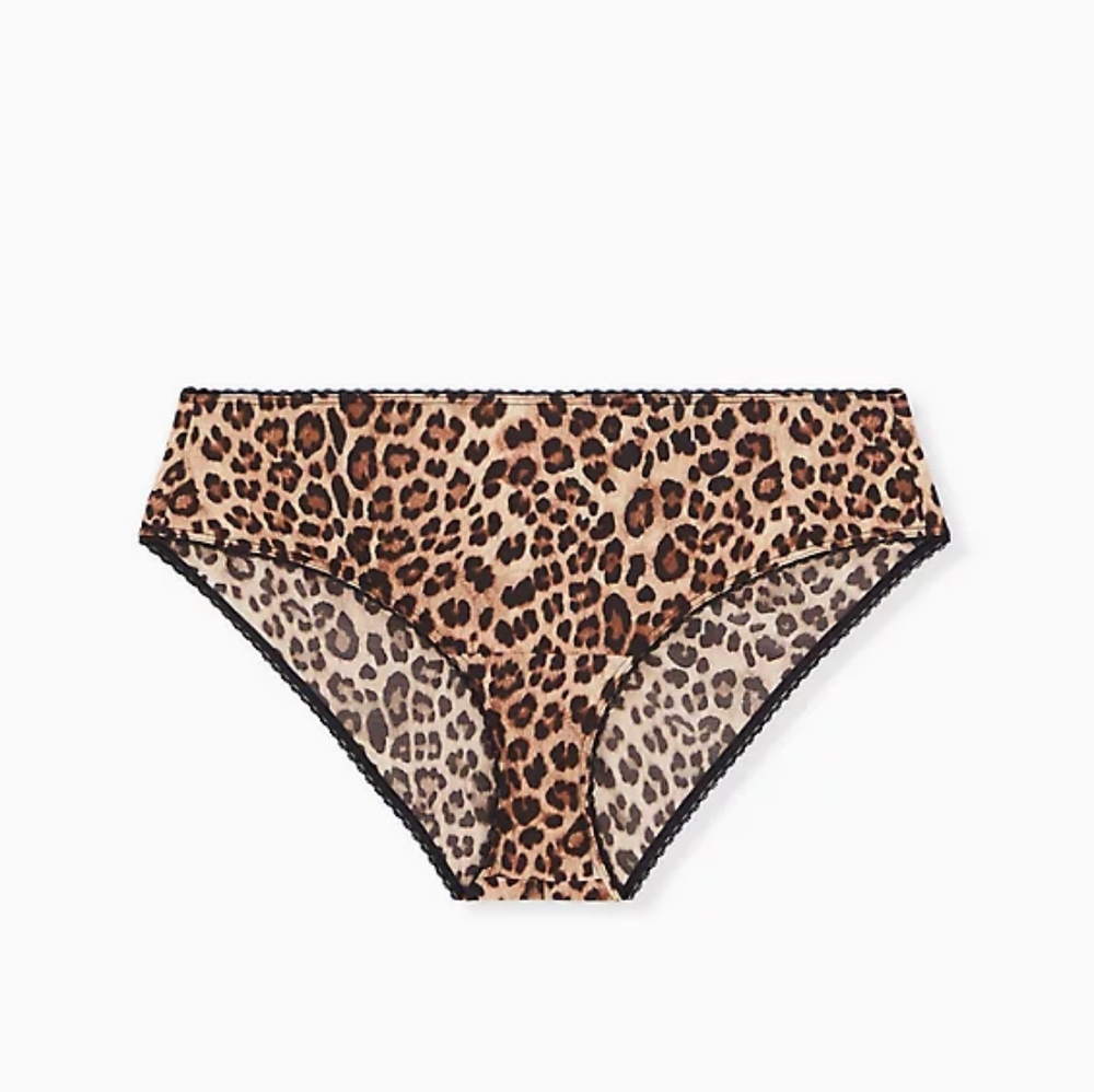 Torrid Leopard Microfiber Cage Back Hipster Panty